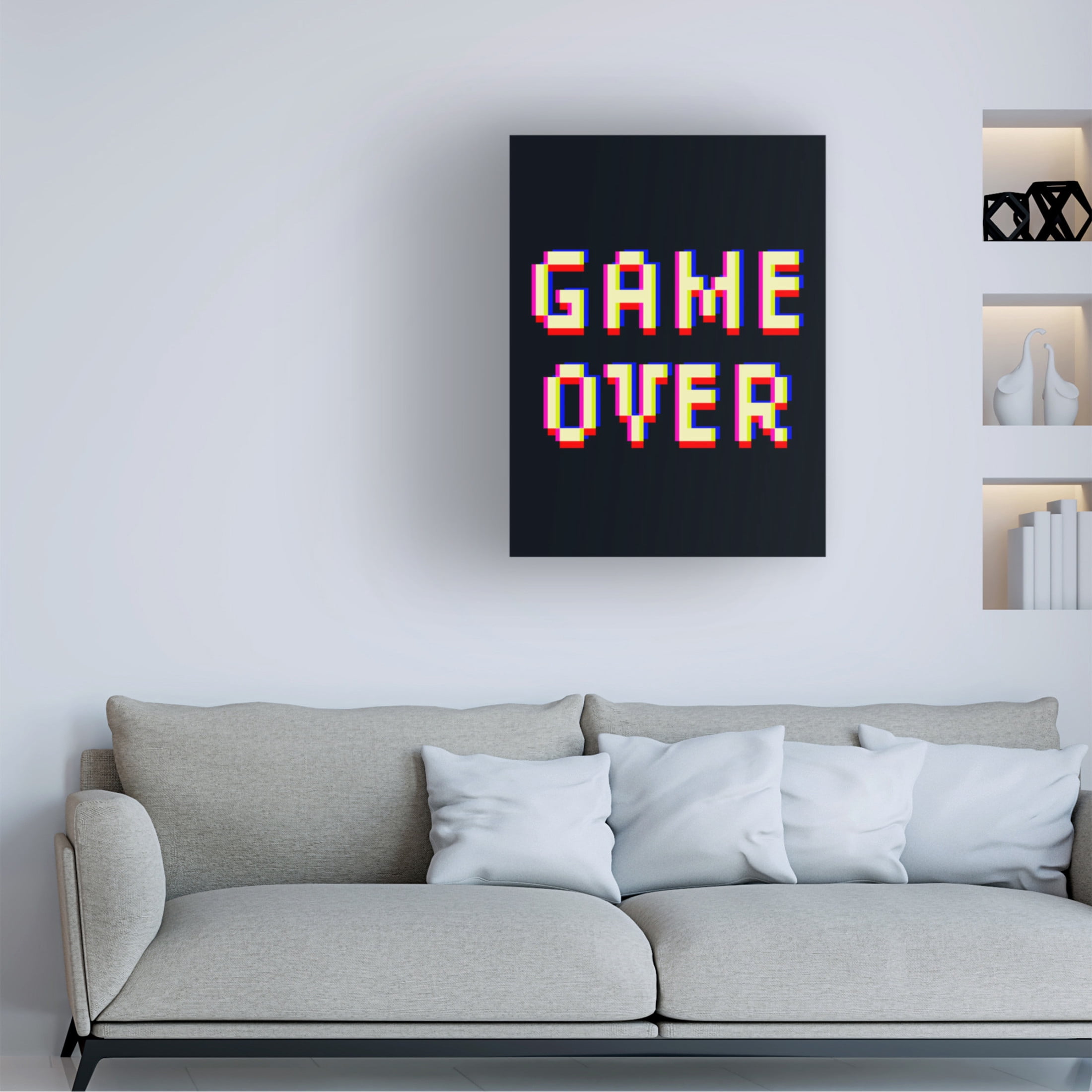 Trademark Fine Art Victoria Barnes  Pixel Text II Canvas Wall Art