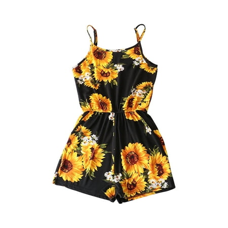 

TIANEK Mommy And Me Sunflower Clothes Casual Mother Daughter Family Sleeveless Sling Jumpsuit Halloween Pajama Pants Reduced Price