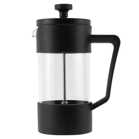 

French Press Coffee & Tea Maker Thickened Borosilicate Glass Coffee Press Rust-Free and Dishwasher Safe Black