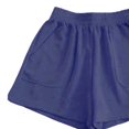 thumbnail image 4 of Women's Cotton Casual Pants, High Waisted Loose Fit Shorts with Pockets, Flowy Comfortable Beach Lounge Athletic Yoga Running, Ladies | VerBelle,Navy XL, 4 of 5