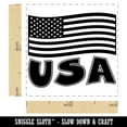 thumbnail image 2 of USA United States of America with Waving Flag Cute Self-Inking Rubber Stamp Ink Stamper - Green Ink - Small 1 Inch, 2 of 7