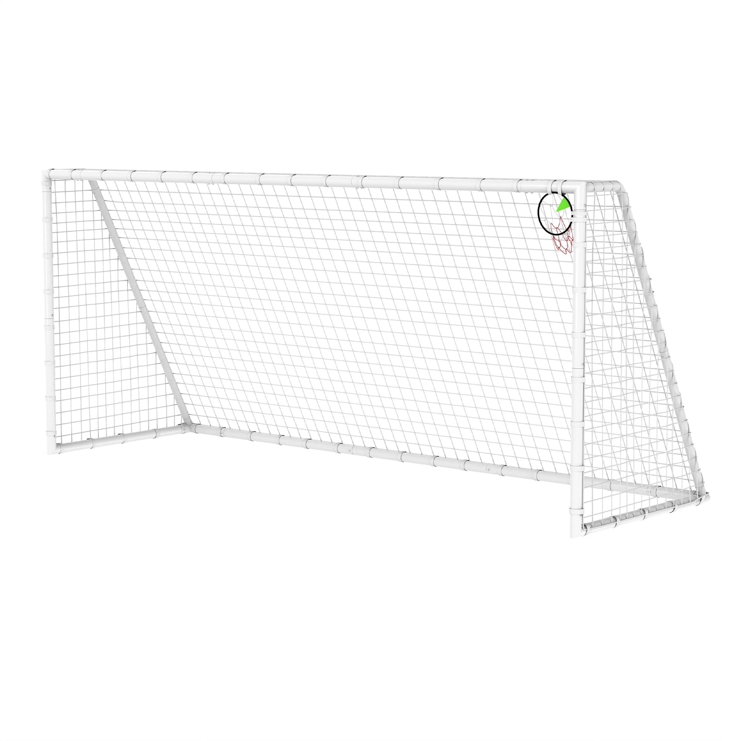 Aukfa 7x16 FT Soccer Goal for Kids, Heavy-Duty Steel Frame Backyard Soccer Net, Portable Training Goal for Outdoor Practice,White