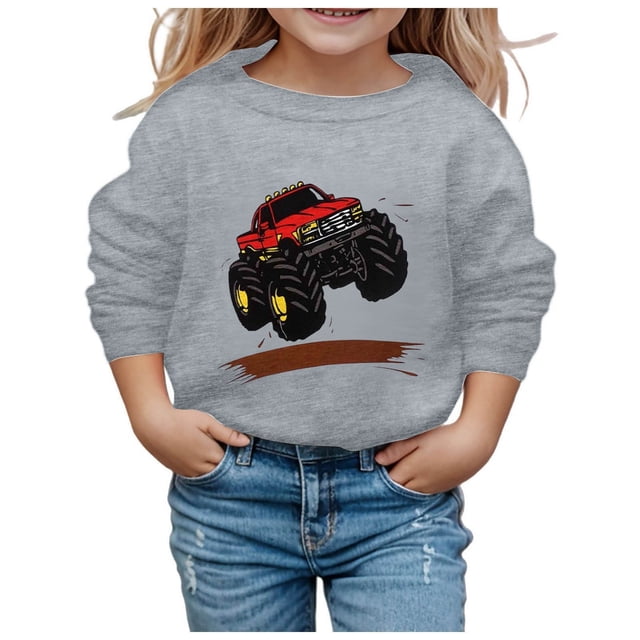 Chandail pour Garçons à Manches Longues, Chandail Imprimé, Chandails à Col Rond pour Enfants, Hauts à Enfiler, Vêtements d'Automne, Vêtements pour Garçons 7-8 Ans