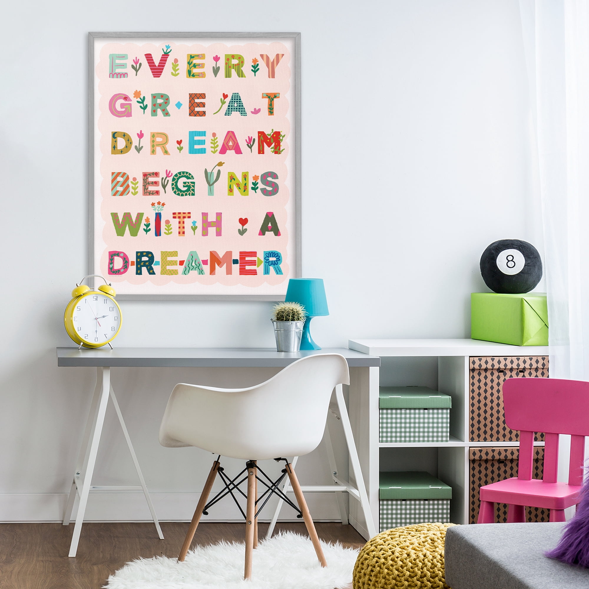 Stupell Industries Every Great Dream Gray Framed Giclee Art, design by Kamdon Kreations