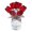 Red, variant on Crystal Rose Bouquet Flower Figurine with Round Vase, Rose Collectible Floral Glass Ornaments Home Party Wedding, Romantic Gifts for Women Her on Valentines Day Mothers Day Christmas
