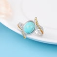 thumbnail image 3 of YYKihy Luxury Creative Turquoise Enamel Ring Women's Jewelry, 3 of 6