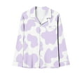 thumbnail image 4 of CALAFEBILA 2 Piece Pajamas for Women Womens Button Down Pajama Sets Nightwear Notch Collar Tie Dye Tops with Pocket and Pants, 4 of 4