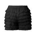 thumbnail image 5 of Women Lace Mini Skirt Low Rise Micro Skirt Asymmetrical Ruffle Hem Flared Lingerie Short Pettipants Business Casual Womens Pants Cropped Pants for Women Casual Summer Formal Short Pants for Women, 5 of 6