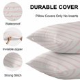 thumbnail image 6 of Outdoor Waterproof Pillow Covers Pack of 2, Pink Strips Classic Pink Lines Abstract Nature Khaki Decorative Throw Pillowcases Cushion Covers for Garden Patio Tent Sofa Couch, 20x12 inch, 6 of 8
