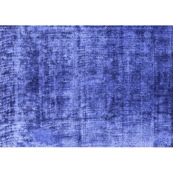 Ahgly Company Machine Washable Indoor Rectangle Oriental Blue Industrial Area Rugs, 8' x 12'