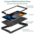 thumbnail image 4 of Casetego for iPad 9th/8th/7th Generation 2021/2020/2019(10.2 inch),Heavy Duty Military Grade Shockproof Rugged Protective 10.2" Cover with Built-in Stand for iPad 9 8 7 Gen,Black/Blue, 4 of 6