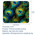 thumbnail image 5 of Peacock Feathers Square Gaming Mousepad Desk Mat Non-Slip Rubber Bottom Printed 8.3x9.8 Inch Suitable for Office and Gaming, 5 of 6