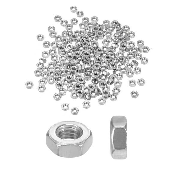 Uxcell 200 Pack Metric Hex Nuts M3 x 0.5mm Thread Stainless Steel Hexagon Nut for Machinery Automotive