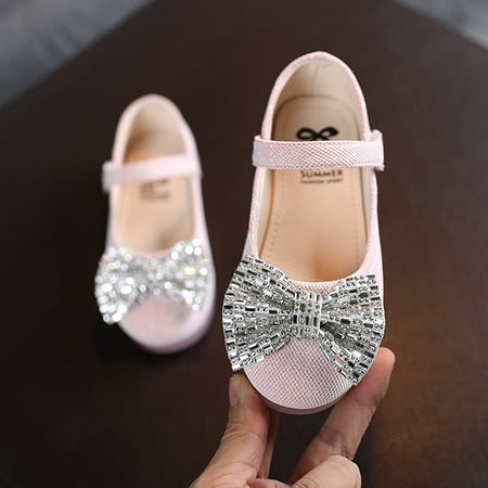 

Kiplyki New Arrivals Toddler Shoes Infant Kids Girls Soft Princess Knot Leather Flat Shoes