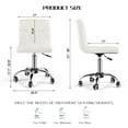 thumbnail image 2 of COSVALVE Armless Desk Chair Low Back 360°Swivel Adjustable Barber Home Office Chair w/Wheels(White), 2 of 19