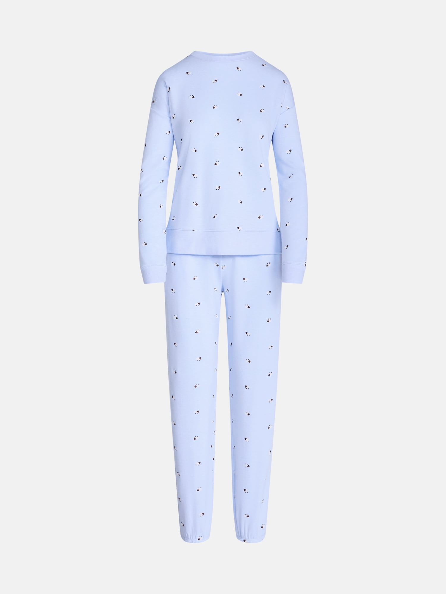Joyspun Women's Fleece Lounge Sleep Top and Joggers, 2-Piece Pajama Set, Sizes XS-3X