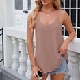 thumbnail image 2 of Qwertyu Womens Summer Eyelet Tank Tops Spaghetti Strap Scoop Neck Sleeveless Flowy Casual Beach Vacation Shirts Loose Trendy Basic Tops Light pink S, 2 of 8