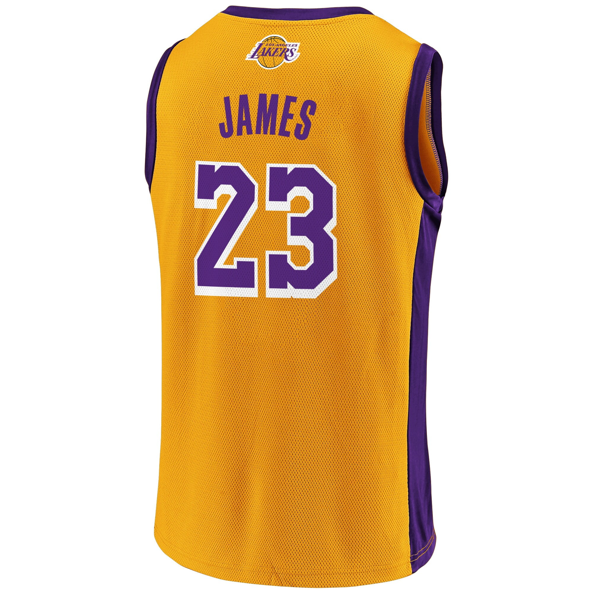 Youth Fanatics Branded LeBron James Gold/Purple Los Angeles Lakers Replica  Jersey 