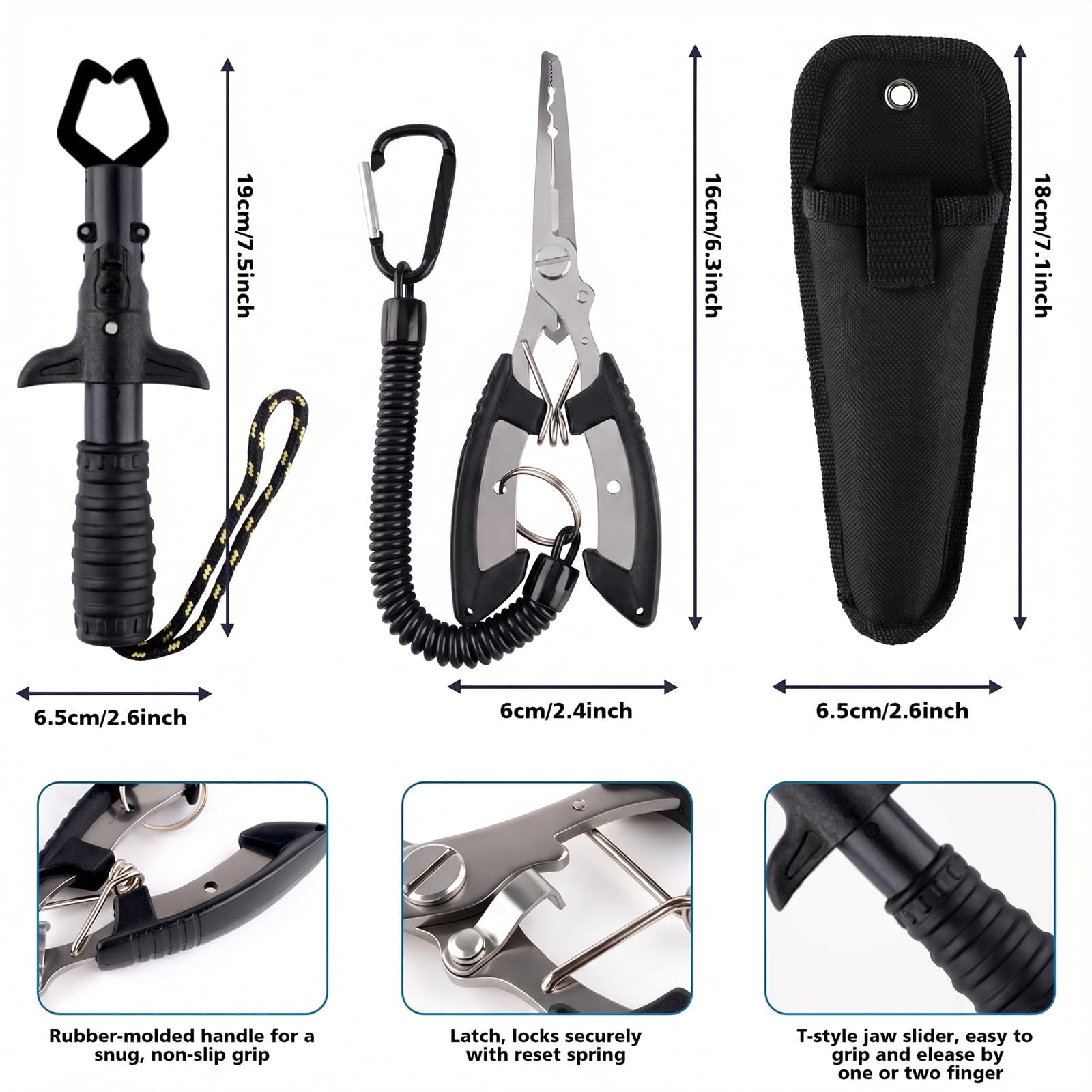 3 Layer Fishing Tackle Box With Included Bait Kit Pliers Fish Lip Gripper Accessories  Gift For Men Women Saltwater Freshwater