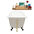 thumbnail image 4 of 67" Cast Iron R5420BL-GLD Soaking Clawfoot Tub and Tray with External Drain in Polished Gold and Matte Black Clawfeet, 4 of 10