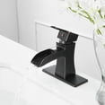 thumbnail image 6 of BWE Oil Rubbed Bronze Bathroom Faucet with Pop Up Drain Stopper Overflow Assembly and Supply Hose Bath Waterfall Single Hole Handle Farmhouse Bathroom Sink Faucet Lavatory Mixer Tap, 6 of 10