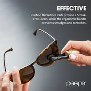 Peeps Lens Cleaner - Glasses Cleaning Tool with Brush - Portable & Reusable - Safe & Effective Carbon Microfiber - Leaves No Dust or Fingerprints - Streak Free - Blue Injected - 3 Count