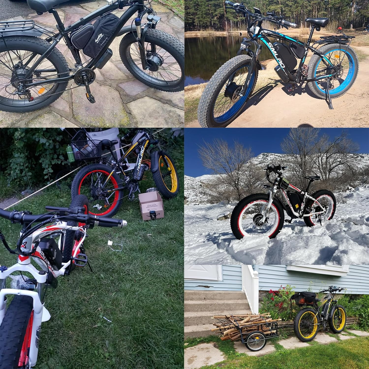 5000W Peak Dual Motor Ebike, 52V 30AH Battery Electric Bike for Adults, 7-Speed 40MPH AWD Ebike Mountain Snow E-Bike with 26" x 4.0 Fat Tire MTB Hydraulic Disc Brake for Off-Road Snow Sand