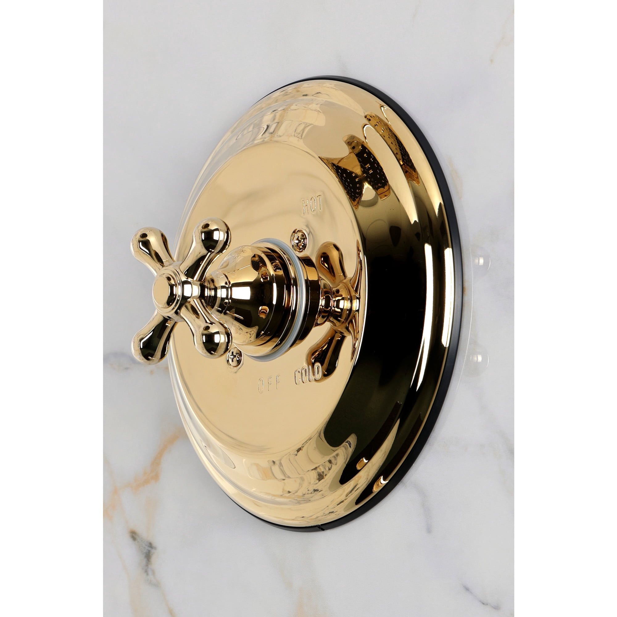Kingston KB3632AXE Restoration Single-Handle Pressure Balanced Shower Valve and Trim Set - Valve Included in Polished Brass