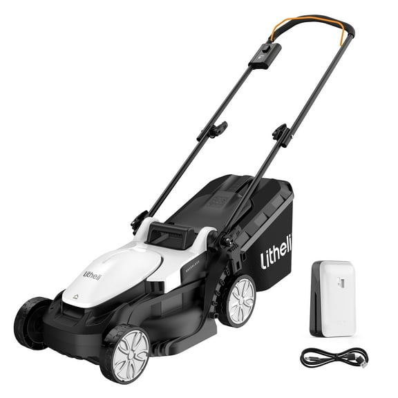 Litheli 12" Cordless Lawn Mower , 5 Heights Adjustment, 8 Gallon Capacity, U20 20V Electric Lawn Mowers for Garden With Brushless Motor, with 4.0Ah Portable Battery