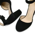 thumbnail image 3 of BURUDANI Womens High Heel Closed Toe Chunky Wedding Shoes Pumps, 3 of 9