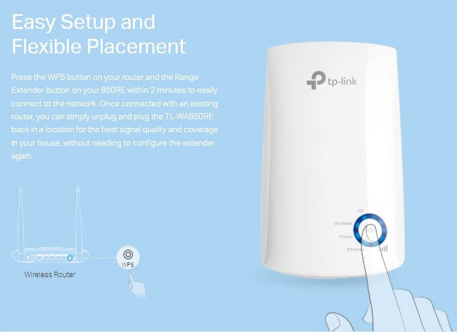 TP-Link Network TL-WA850RE 300Mbps Universal WiFi Range Extender Retail - image 3 of 10