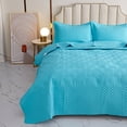 thumbnail image 6 of Quilted Floral Quilt Set Lightweight for Queen Beds – Includes Quilt and Shams (Rainbow, Blue), 6 of 8