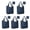 Robot and Robots Blue Pattern, variant on 5 Pack Foldable Shopping Bags, Robot and Robots Blue Pattern Reusable Grocery Bags with Pockets, Large Waterproof Lightweight Tote Bags with Handles