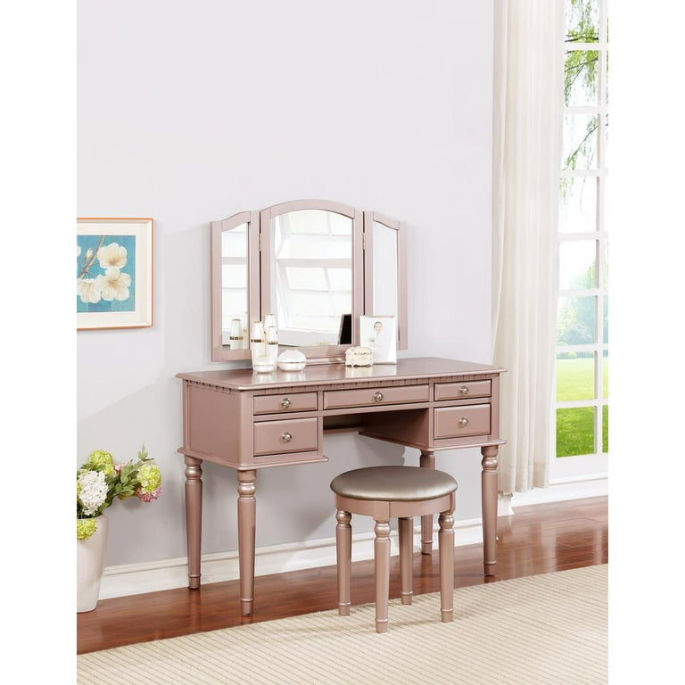 Poundex Multi-function Modern Makeup Dressing Table with Bedroom