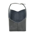 thumbnail image 6 of DecMode 16" Dark Gray Leather Box Style Single Slot Magazine Holder with Detail Stitching and Curved Handles, 6 of 8