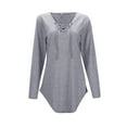 thumbnail image 7 of SNKSDGM Women's Plus Casual Easter Shirts Womens Shirts Plus Size Winter Women's Lace up V Neck Long Sleeved Tops Tunics Basic Shirts Bandage Pullover T Shirts Graphic Tees for Women Trendy 2025, 7 of 7
