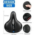thumbnail image 6 of MSDADA Comfortable Bike Seat-Padded Soft Bike Seat Cushion Memory Foam Waterproof Wide Bike Saddle with Dual Shock Absorbing Rubber Balls Universal Fit for Indoor/Outdoor Bikes(Blue), 6 of 6
