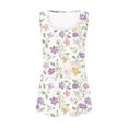 thumbnail image 4 of Women's Plus Size Tank Tops Floral Print Crew Neck Pleated Sleeveless Shirts Summer Casual Loose Tunic Tops (4XL, Multicolor 2), 4 of 6