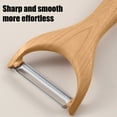 thumbnail image 4 of Kitchen Vegetable Peeler - Premium Stainless Steel Peeler with Wood Grain Handle, Ultra-Sharp 24-inch Blade for Fruits and Vegetables, Ergonomic Design for Comfortable Peeling, 4 of 6