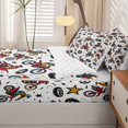 thumbnail image 5 of Manfei Sporty Motocross Zipper Twin Comforter Sets with Fitted Sheet and 2 Pillowcases,Cute Stars Zipper Bedding Set,White,Reversible,4pcs, 5 of 8