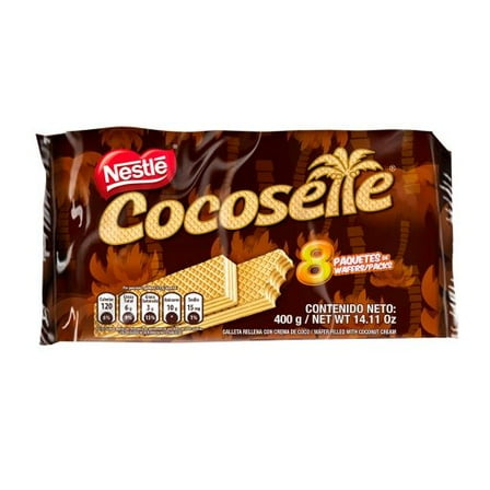 Cocosette (Pck of 3 - 8 count per pck) Wafer with Coconut cream colombian snack dulce colombiano Comida Colombiana Dulce Venezolano