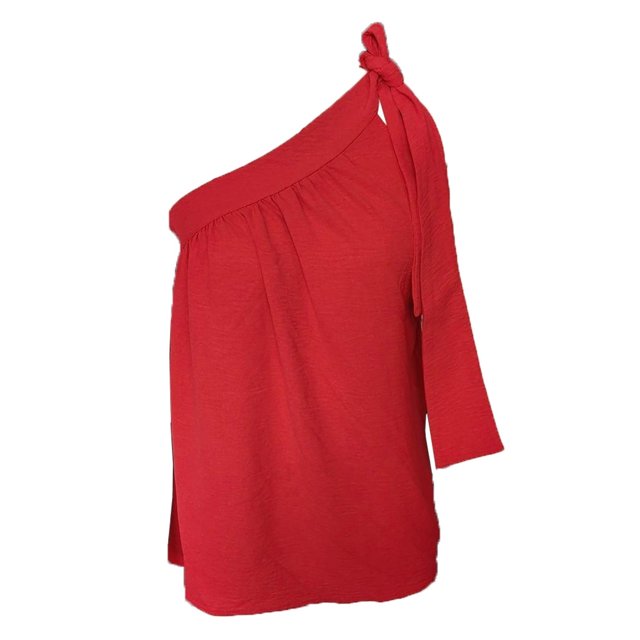 Top sin mangas de un hombro,Top de un solo hombro para mujer Top sin mangas de un hombro para mujer Camisa con nudo anudado sin mangas de un hombro Top de línea