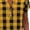 Yellow, variant on BUIGTTKLOP Summer Tops for Women Short Sleeve Shirts Casual V Neck T Shirts Plaid Loose Fitted Blouses