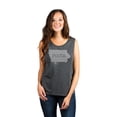 thumbnail image 2 of Thread Tank Home Roots State Iowa IA Women's Sleeveless Muscle Tank Top Charcoal X-Large, 2 of 4