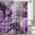 thumbnail image 6 of Purple Marble Bathroom Shower Curtain Set with Hooks 47X64in, 6 of 6