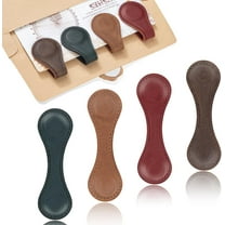 Magnetic Bookmarks 4Pcs - Leather Magnetic Bookmark Gift Set - Double Sided Magnet Bookmark Clips - Leather Bookmarks for Women - Stylish Gifts for Book Lovers - Vintage Book Marks for Reading Women