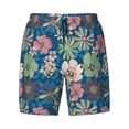 thumbnail image 4 of Lsque Mens Swim Trunks Colorful Flowers Pattern - Bathing Suit Compression Liner - Beach Swim Shorts Swimwear - (S-3XL) - Stretch Quick Dry -Medium, 4 of 9