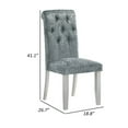 thumbnail image 5 of Benjara Liam 27 Inch Side Chair Set of 2, Wood, Tufted Gray Fabric Upholstery, 5 of 5