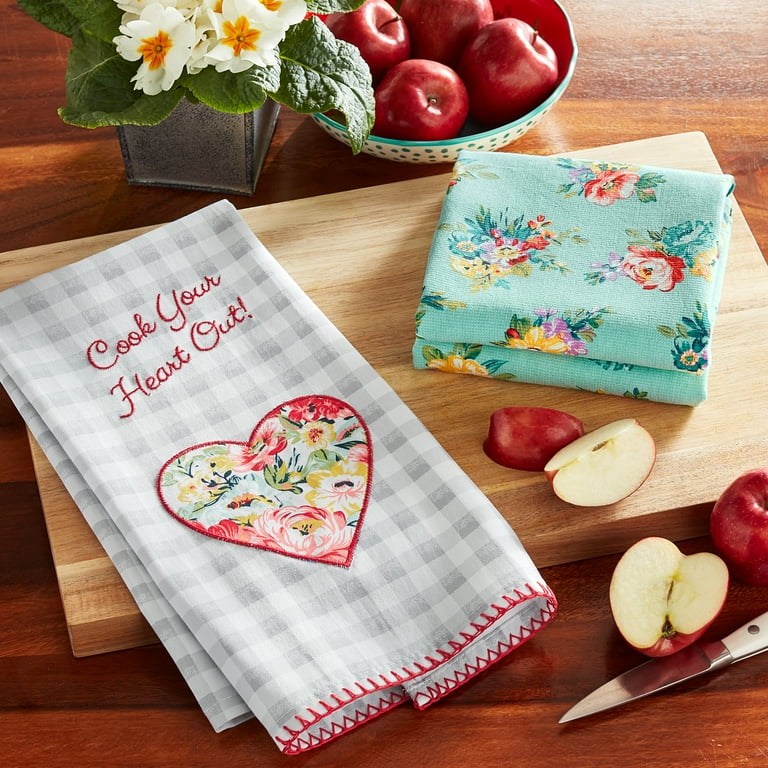 The Pioneer Woman Cook Heart Kitchen Towel Set - Multicolor - 16 x 28 in
