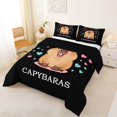 thumbnail image 2 of Manfei Dreamy Heart Print Queen Comforter Set,Lovely Monogrammed Comforter Sets Queen,Black,Black Reversible,3pcs,1 Comforter and 2 Pillowcases, 2 of 7